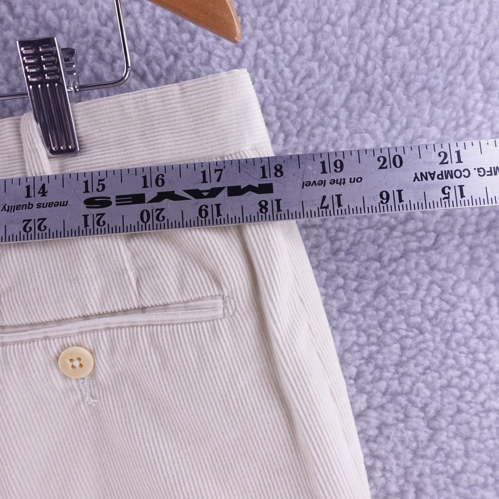 Ermenegildo‎ Zegna Mens 52 L 77DB12 Cream Fine Wale Corduroy Trousers - Picture 6 of 9